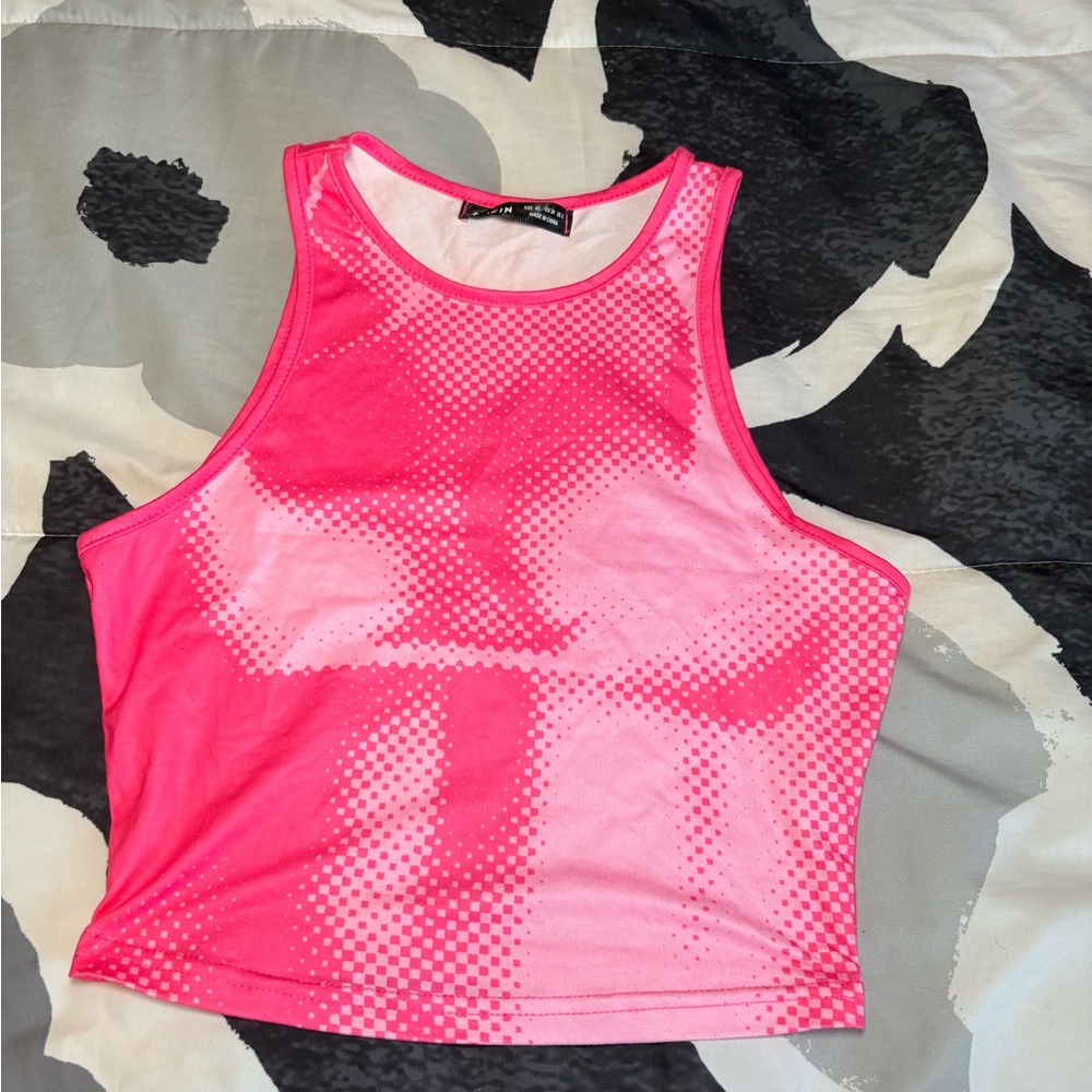 Pink Sleeveless Crop Top